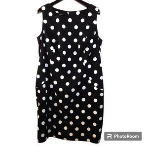 Alyx Woman Black & White Polka Dot Dress Size 18W Career Casual Dress